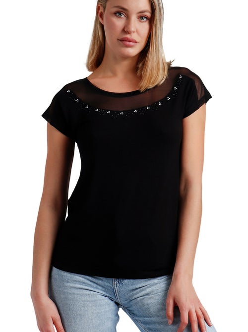 ADMAS Camiseta Manga Corta Brillo para Mujer - Kiabi