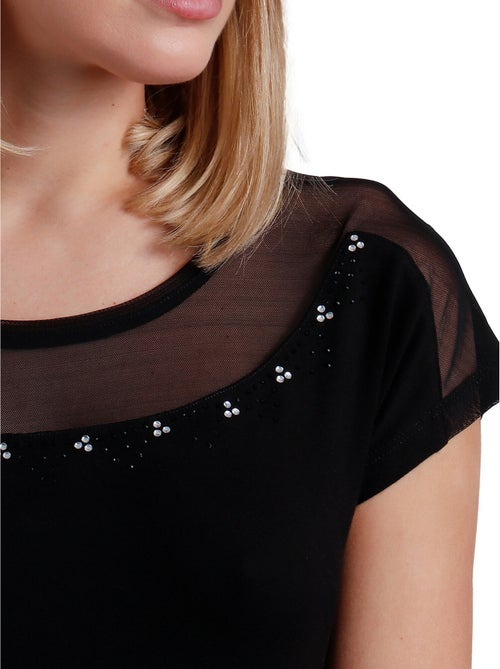 ADMAS Camiseta Manga Corta Brillo para Mujer - Kiabi