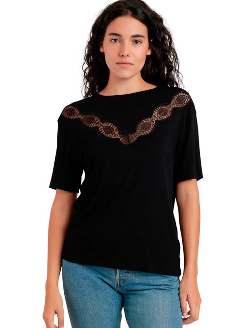 ADMAS Camiseta Manga Corta Chest Lace para Mujer - Kiabi