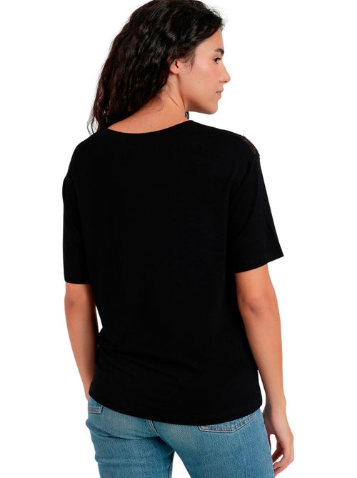 ADMAS Camiseta Manga Corta Chest Lace para Mujer - Kiabi