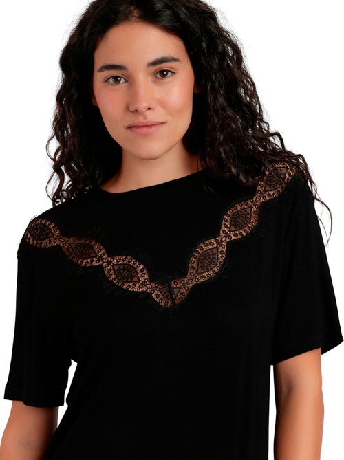 ADMAS Camiseta Manga Corta Chest Lace para Mujer - Kiabi
