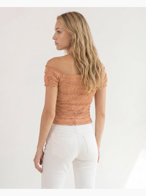 ADMAS Camiseta Manga Corta Crepé para Mujer - Kiabi