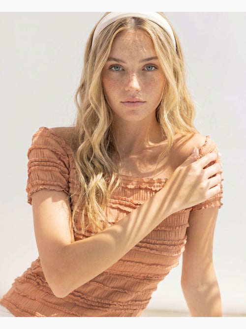 ADMAS Camiseta Manga Corta Crepé para Mujer - Kiabi