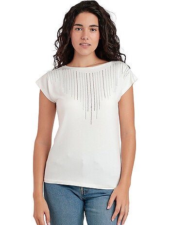 ADMAS Camiseta Manga Corta Front Stones para Mujer