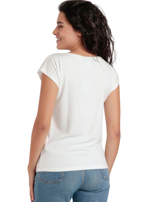 ADMAS Camiseta Manga Corta Front Stones para Mujer - Kiabi ADMAS Camiseta Manga Corta Front Stones para Mujer - Kiabi