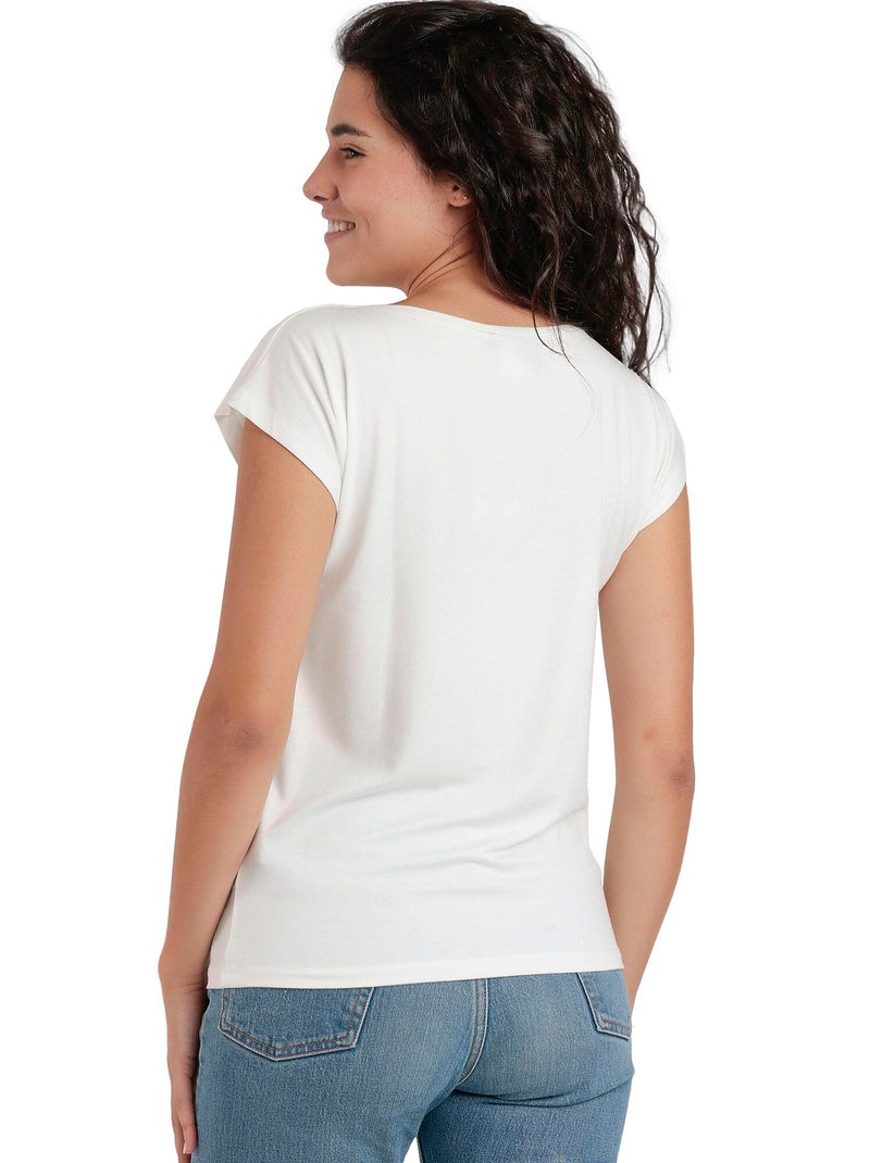 ADMAS Camiseta Manga Corta Front Stones para Mujer Crudo - Kiabi