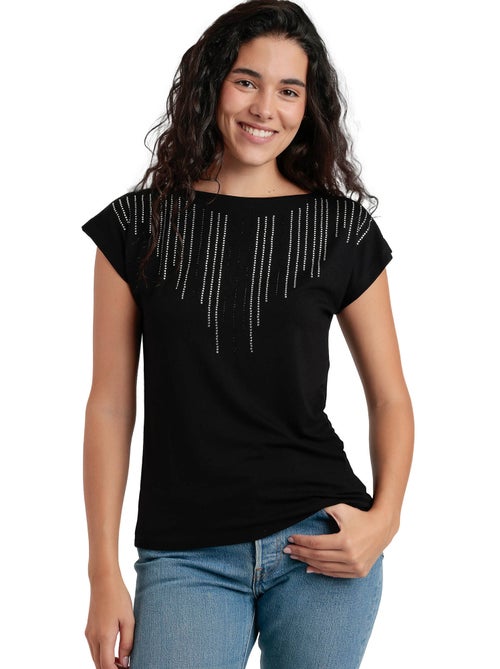 ADMAS Camiseta Manga Corta Front Stones para Mujer - Kiabi ADMAS Camiseta Manga Corta Front Stones para Mujer - Kiabi