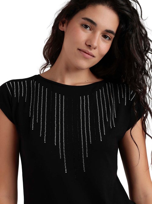 ADMAS Camiseta Manga Corta Front Stones para Mujer - Kiabi ADMAS Camiseta Manga Corta Front Stones para Mujer - Kiabi
