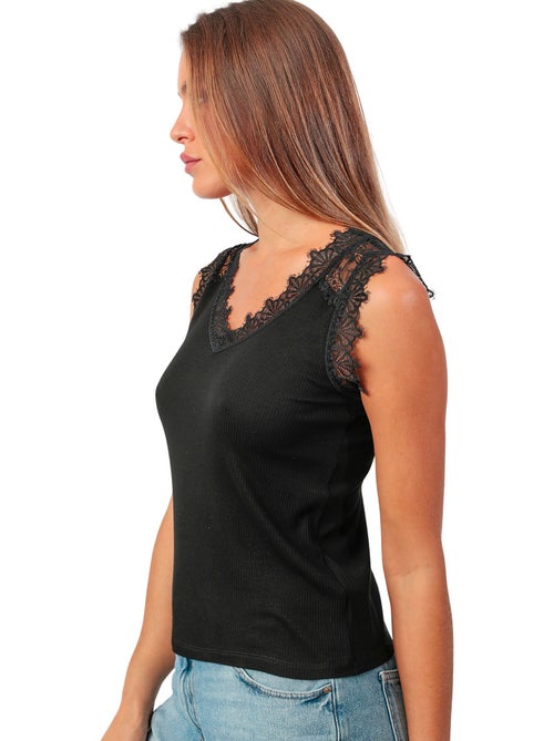 ADMAS Camiseta Manga Corta Laced Cleavage para Mujer - Kiabi