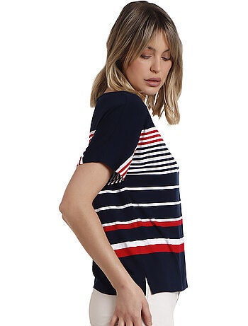 ADMAS Camiseta Manga Corta Navy Style para Mujer