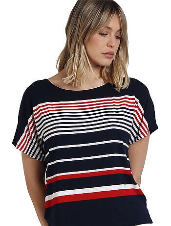 ADMAS Camiseta Manga Corta Navy Style para Mujer