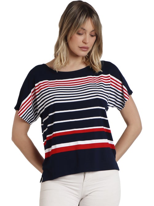 ADMAS Camiseta Manga Corta Navy Style para Mujer - Kiabi