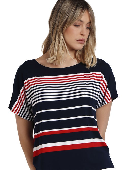 ADMAS Camiseta Manga Corta Navy Style para Mujer - Kiabi