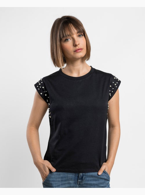 ADMAS Camiseta Manga Corta Pearls para Mujer - Kiabi