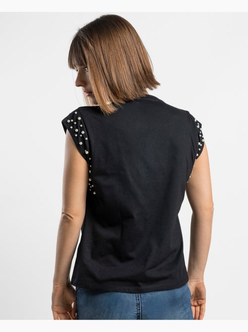 ADMAS Camiseta Manga Corta Pearls para Mujer - Kiabi