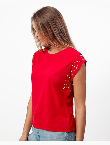 ADMAS Camiseta Manga Corta Pearls para Mujer
