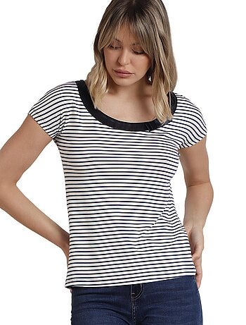ADMAS Camiseta Manga Corta Rayas 2 para Mujer