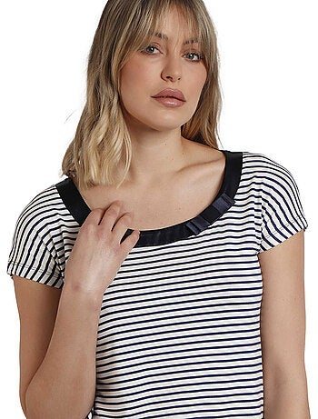 ADMAS Camiseta Manga Corta Rayas 2 para Mujer