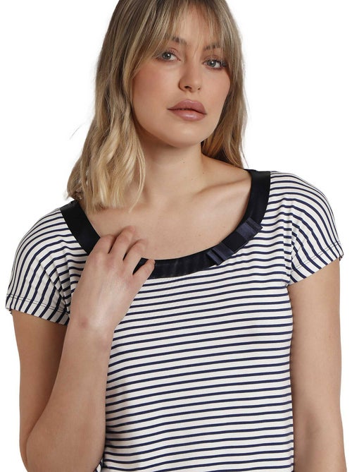ADMAS Camiseta Manga Corta Rayas 2 para Mujer - Kiabi ADMAS Camiseta Manga Corta Rayas 2 para Mujer - Kiabi