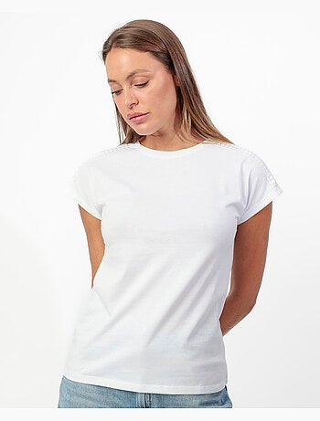 ADMAS Camiseta Manga Corta Shoulders Bands para Mujer