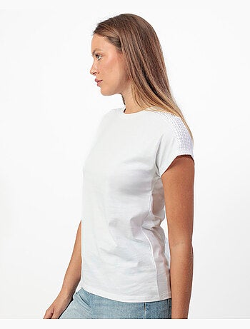 ADMAS Camiseta Manga Corta Shoulders Bands para Mujer