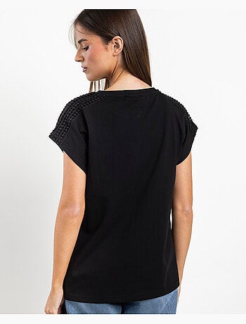 ADMAS Camiseta Manga Corta Shoulders Bands para Mujer