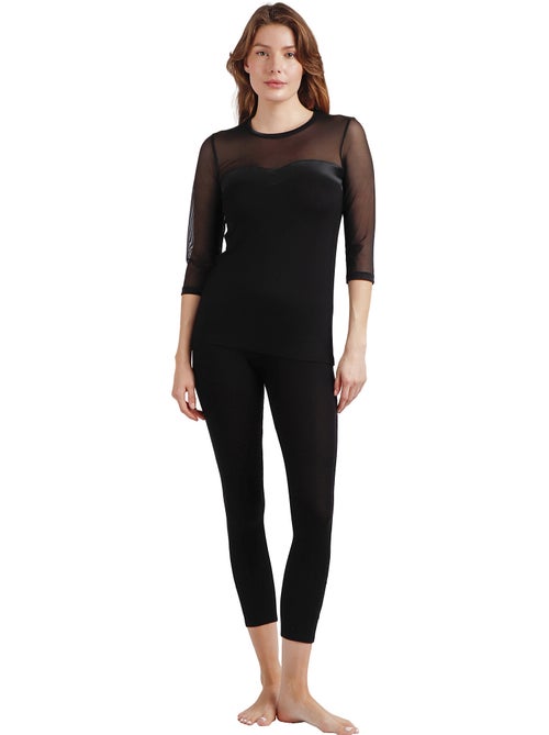 ADMAS Camiseta Manga Francesa Detalle Raso para Mujer - Kiabi ADMAS Camiseta Manga Francesa Detalle Raso para Mujer - Kiabi