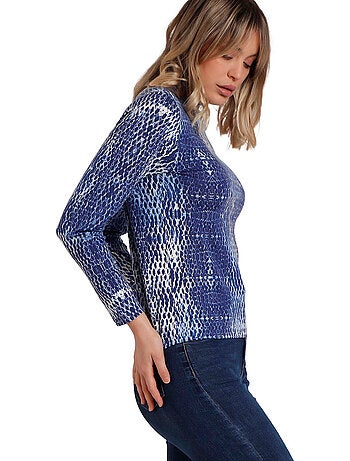 ADMAS Camiseta Manga Larga Blue Skin para Mujer