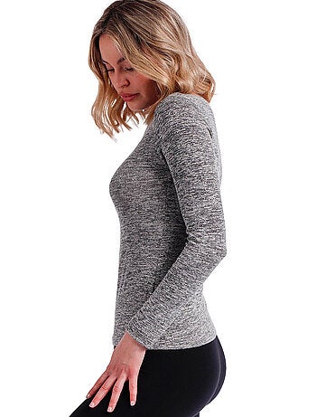 ADMAS Camiseta Manga Larga Calentita Cuello Barca para Mujer