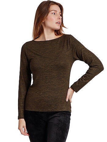 ADMAS Camiseta Manga Larga Calentita Cuello Barca para Mujer