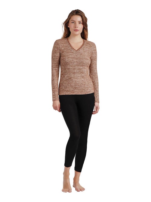 ADMAS Camiseta Manga Larga Calentita Puntilla para Mujer - Kiabi ADMAS Camiseta Manga Larga Calentita Puntilla para Mujer - Kiabi