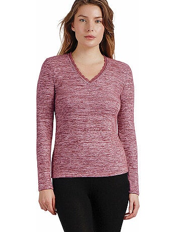 ADMAS Camiseta Manga Larga Calentita Puntilla para Mujer