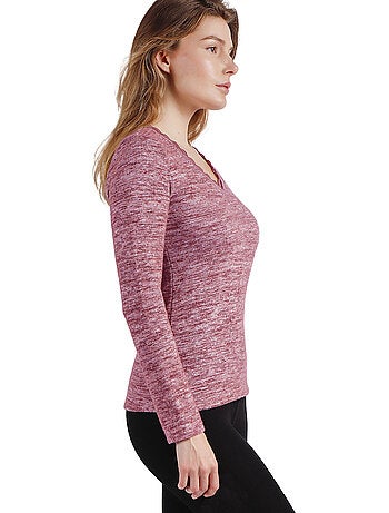 ADMAS Camiseta Manga Larga Calentita Puntilla para Mujer