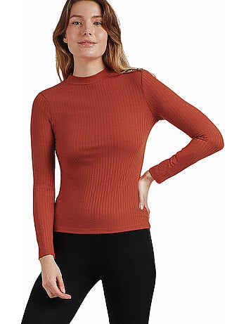 ADMAS Camiseta Manga Larga Calentita Rib Perkins para Mujer