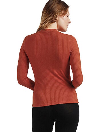 ADMAS Camiseta Manga Larga Calentita Rib Perkins para Mujer