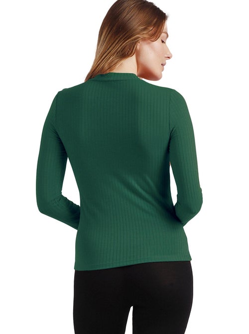 ADMAS Camiseta Manga Larga Calentita Rib Perkins para Mujer - Kiabi ADMAS Camiseta Manga Larga Calentita Rib Perkins para Mujer - Kiabi