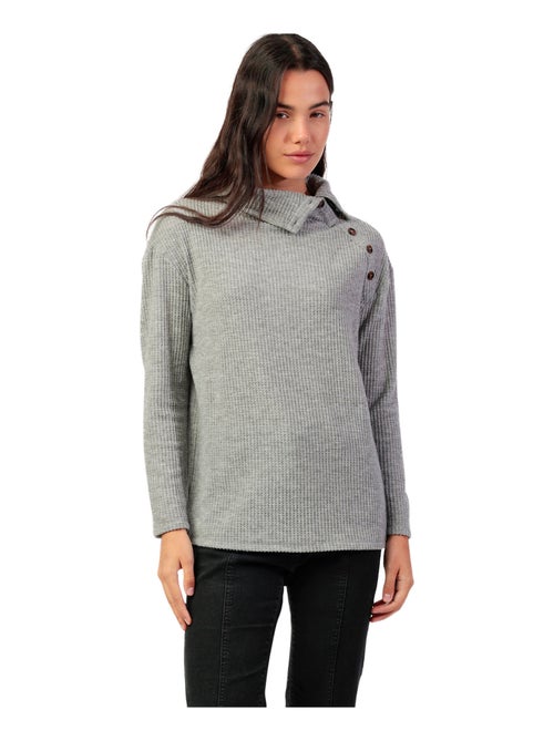 ADMAS Camiseta Manga Larga Neck Buttons para Mujer - Kiabi