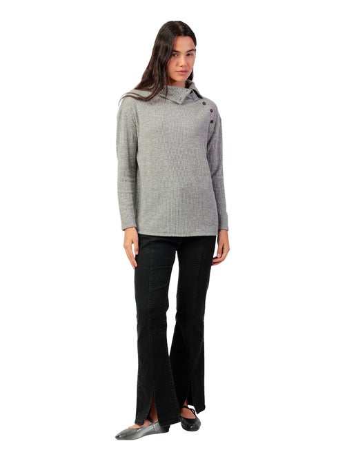 ADMAS Camiseta Manga Larga Neck Buttons para Mujer - Kiabi