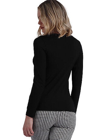 ADMAS Camiseta Manga Larga Pico Raso para Mujer