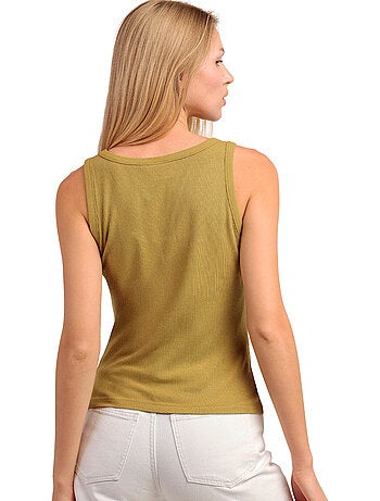 ADMAS Camiseta Sin Mangas Canalé Metallic Details para Mujer