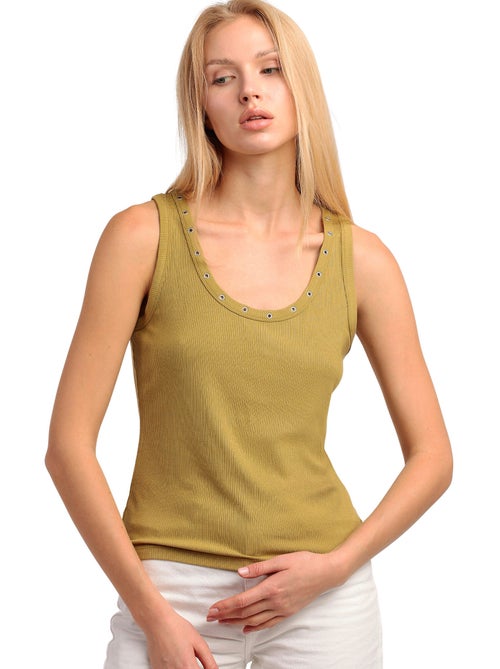 ADMAS Camiseta Sin Mangas Canalé Metallic Details para Mujer - Kiabi