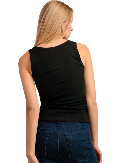 ADMAS Camiseta Sin Mangas Canalé Metallic Details para Mujer - Kiabi ADMAS Camiseta Sin Mangas Canalé Metallic Details para Mujer - Kiabi