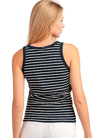 ADMAS Camiseta Sin Mangas Canalé Navy Top para Mujer