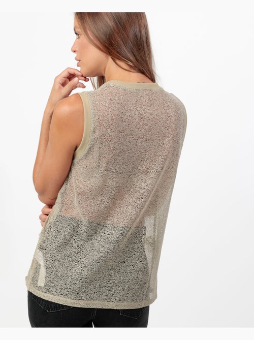 ADMAS Camiseta Sin Mangas Flowers Aplicadas para Mujer - Kiabi ADMAS Camiseta Sin Mangas Flowers Aplicadas para Mujer - Kiabi