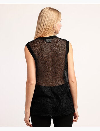 ADMAS Camiseta Sin Mangas Flowers Aplicadas para Mujer