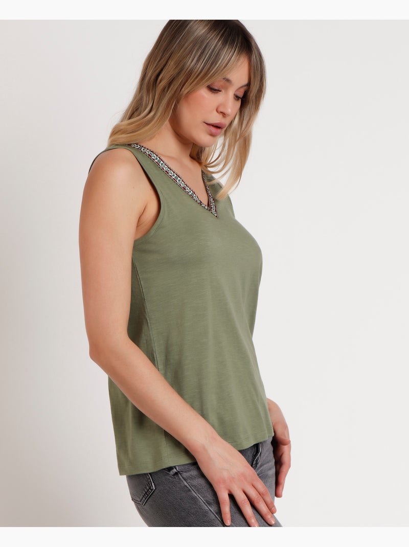 ADMAS Camiseta Sin Mangas Mexico para Mujer Caqui - Kiabi