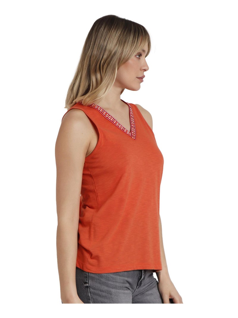 ADMAS Camiseta Sin Mangas Mexico para Mujer Naranja coral - Kiabi