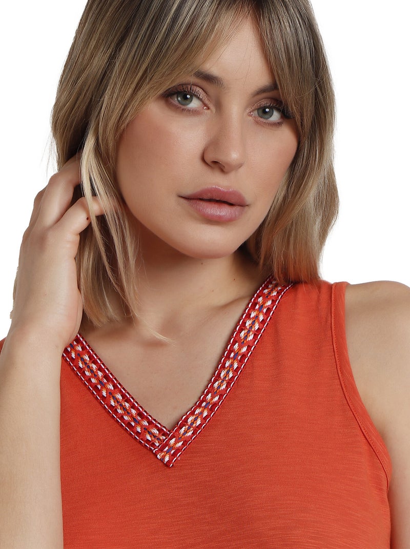 ADMAS Camiseta Sin Mangas Mexico para Mujer Naranja coral - Kiabi