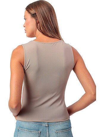 ADMAS Camiseta Sin Mangas Plain Escote Cuadrado para Mujer