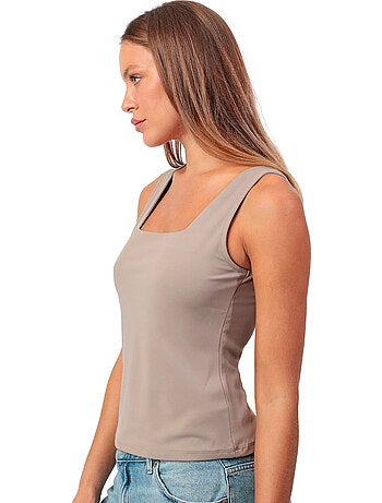 ADMAS Camiseta Sin Mangas Plain Escote Cuadrado para Mujer